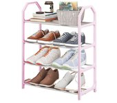 Simple Plastic 4 Tiers Shoe Cabinet Black Dustproof Assembly Shoe Rack Trapezoid Assembly Shoecase Students