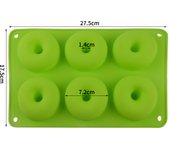 Molde de silicona con 6 cavidades para donas, moldes 3D para hornear pasteles, magdalenas, gelatina, galletas, pastelería, cocina