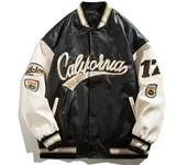 Embroidery Pilot Baseball Jacket Men Hip-Hop Streetwear PU Leather Varsity Bomber Jacket Women 2024 New Harajuku Loose Coats