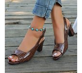 Spring and Autumn New Plus Size Women's Sandals Pointed Toe Chunky Heel High Heels