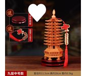 Peach Wenchang ornament, nine layers of solid wood Wenfeng Tower gift to student living room decoration flagship store