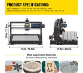 SucceBuy CNC 3018 Pro Laser Engraver,Mini CNC Machine, GRBL Control,3 Axis Offline Controller for Plastic, Wood, Acrylic