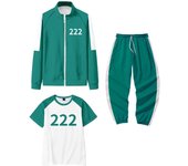 Kebedo Fashion Squid Game Become Player, Jacket, Costume Set Squid Game Role Play, Carnival and Halloween Party, Zipper Comfort Set for Kids 5 to 15 Years Old