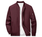 MAGCOMSEN Bomber Jacket for Men Casual Sportswear Lightweight Windbreaker Baseball Jacket with Zipper Pockets