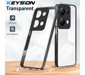 KEYSION Shockproof Clear Case for Redmi Note 13 4G 13 Pro 4G Transparent Soft Silicone+PC Phone Cover for Xiaomi POCO M6 Pro 4G