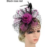 Flower Feathers Hair Clip Fascinator Hat for Women Tea Party Headband Wedding Cocktail Mesh Alice Headband Clip
