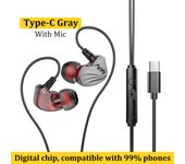 VAORLO HIFI 6D Surround Bass in-Ear Wired Headphones 3.5mm Type C Earphone Sports Gaming Headset With Mic Handfree Earbuds