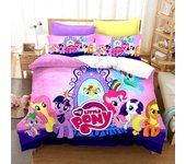 Little Pony Bedding Set,Cartoon Children My Pony Quilt Cover,2-3 Pieces Sets Kids Adult Size Cute Print Decor Gifts