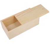 Slid Top Pine Pull-out Box Natural Case Log Drawer Sliding Cover Wooden Box Blank Durable Wood Storage Box For Necklace Ring