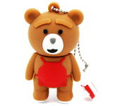 JASTER Cute Bear USB Flash Drives 64GB Cartoon Pen Drive 32GB Creative Gifts for Kids Memory Stick 16GB Free Key Chain Pen Drive