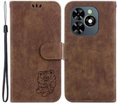 Cute Tiger Imprint Leather Phone Cover For Transsion Infinix Smart 8 4G/ Smart 8 HD 4G/ Hot 40i