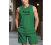 TOQUCL Quick Dry Sports Tank Top Men Bodybuilding Set