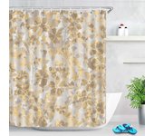 Pink Tulip Flower Plant Shower Bathroom Polyester Waterproof Decorative Curtain with Hooks