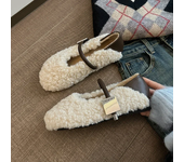 Spring Women Warm Cotton Flat Shoes Fashion Round Toe Shallow Slip On Ladies Ballerinas Shoes Soft Casual Outdoor Laofer Shoes