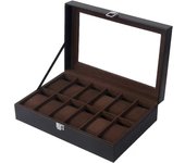 Holder Organizer PU Leather Storage Case Watch Display Jewelry Box For Men Or Women saat kutusu