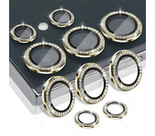 Protector de Anillo de Cámara de Metal con Diamantes 3D Accesorio de Electrónica para Samsung S24 Plus, S23, S22 Ultra, S 23 5g Fundas para Móviles de Aleación HD