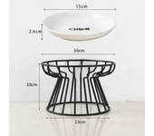 Cat Lift Bowl With Metal Stand Pet Ceramic Food Snacks Feeding Elevated Feeder Kitten Puppy Dish Dog Supplies Accessories