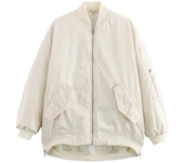 Women's Spring Autumn Round Neck Loose Bomber Jacket New Oblique Pocket Zipper Oversized Jacket Coat Chic Female Outerwear