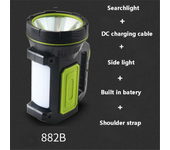 LED Strong Searchlight Flashlight Portable Hand Lamp Rechargeable 2 Lighting Modes Emergency Hiking Camping Energe Saving Torch