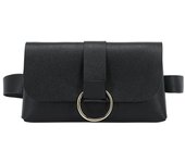 PU 2 In 1 Coin Purse Female Girdle Mini Waist Bag Flap Leather Fanny Pack Waist Bag Belt Mobile Phone Bag Ladies Belt Bag