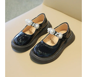 2024 Autumn New Children Leather Shoes for Girls Fashion Korean Princess Style Soft Bottom Anti-slippery Versatile Chic Shoes