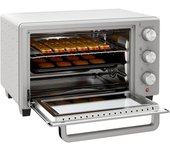 Horno Sobremesa de 21L 1400W Mini Horno Eléctrico Temporizador hasta 60min y Temperatura Regulable hasta 230℃ Plateado