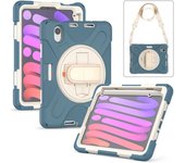Heavy Duty Case Universal For iPad Mini 7 A17 Pro 2024 2021 8.3" Rotatable Stand Hybrid Cover With Hand Shoulder Strap, Pen Slot