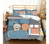 Kawaii Bubu and Dudu 3D Printing Anime Bedding Set Duvet Cover Comforter Bed Single Twin Full King Queen Size Bedding Set Kids