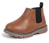 Boy Girl Waterproof Non-Slip Leather Boots Little Kids Toddler Snow Winter Combat Ankle Work Booties Size US 5.5-9.5