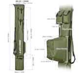 1000D Oxford 175/195CM Carp Fishing Rod Long Bag Protable Foldable Large Waterproof Fishing Lure Tackle Storage Case Men