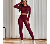 Conjunto de leggings de yoga con trasero de melocotón sin costuras y leggings de gimnasio de control de barriga de cintura