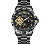 Reloj mecánico para hombres hollow up personalidad luminoso automático mecánico reloj de pulsera