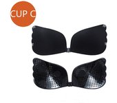 Sujetador push up sujetador adhesivo sin espalda sujetador sin tirantes reutilizable con efecto push & lift up taza C