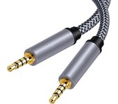 24K Gold 3.5mm To 3.5 mm TRRS Jack Aux Cable For Samsung Xiaomi Car Earphone HIFI Stereo Audio Connector Wire Long 2m 3m 5m 10m