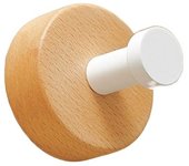 Multi-Purpose Solid Wood Wooden Hook Coat Peg Punch Free Key Decor Holder Round Shape Door Hanger Wall Coat Rack Home