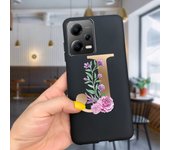 Fashion Rose Initial Letter Phone Case For Xiaomi Poco X5 5G PocoX5 Pro Soft Silicone TPU Back Cover For Poco X5 Pro X 5 X5Pro