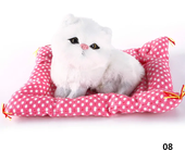 Juguetes de peluche de simulación de animales para niños, muñeco de felpa para dormir, gatos con sonido, decoraciones de juguete, regalo de cumpleaños para niños