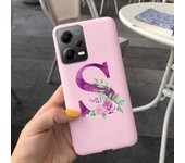 Fashion Rose Initial Letter Phone Case For Xiaomi Poco X5 5G PocoX5 Pro Soft Silicone TPU Back Cover For Poco X5 Pro X 5 X5Pro