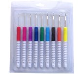 9Pcs 2.0-6.0MM Knitting Needles Plastic Handle Aluminium Crochet Hooks Set Knitting Needles Kit Sweater Weave Knitting Tools