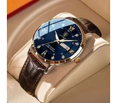 Premium luxury  Men Watch Fashion High Quality Leather Watches Waterproof Luminous Week Date Top Brand Quartz Man Wristwatch