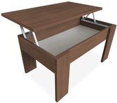 Elevable, Mesita  Salón o Comedor, Acabado en Color Blanco con Tapa Cambria, Medidas, 90 cm (Ancho) x 50 cm (Fondo) x 46, 57 cm (Alto), Mara, 90 x 50 x 46, 57 cm