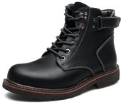 Fleece casual mid-top botas de cuero botas de algodón para hombres de moda botas calientes