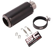 51mm/60mm Titanium Alloy Motorcycle Exhaust Muffler Tail pipe Motorbike Racing Escape Exhaust End Pipe Canister Carbon fiber