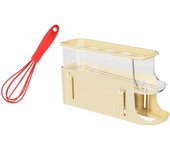 Slide-Type Egg Storage Box With Silicone Eggs Beater Labor-Saving Sturdy Egg Whisk For Cooking Baking