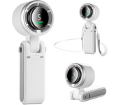 Mini Ventilador Portatil, Ventilador USB con 5 Velocidades Potentes y Motor sin Escobillas,Plegable de Escritorio/Cuello/Bolsillo para Viajes, Maquillaje, Camping