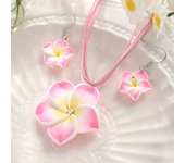 Egg Flower Earrings Necklaces Set Pendant Bohemia Flower Necklaces Earrings Drop Earrings Choker Bohemia Style Jewelry Party