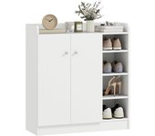 B07ZV4R5NJMueble Zapatero de 2 Puertas Zapatero Estrecho con Estantes Ajustables para 12 Pares de Zapatos para Pasillo Entrada 83x30x90 cm Blanco