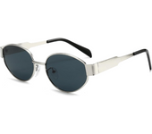 Gafas de Sol Retro Ovaladas Mujer Hombre, Gafas da Sol Vintage Redondas Metalicas Pequeño Gafas de Moda Protección UV400
