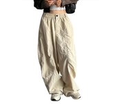 Female Trousers Elastic Waist Vintage Wide Leg Classic Women's Pants Cotton 90s Casual Aesthetic Slacks One Size Korean Fashion