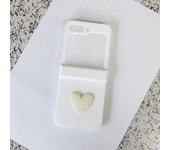 Cute Korean Candy Color 3D Love Heart Solid Color Case for Galaxy Z Flip5 Flip 5 Z Flip5 Zflip5 Zflip5 Flip5 Portable Cover